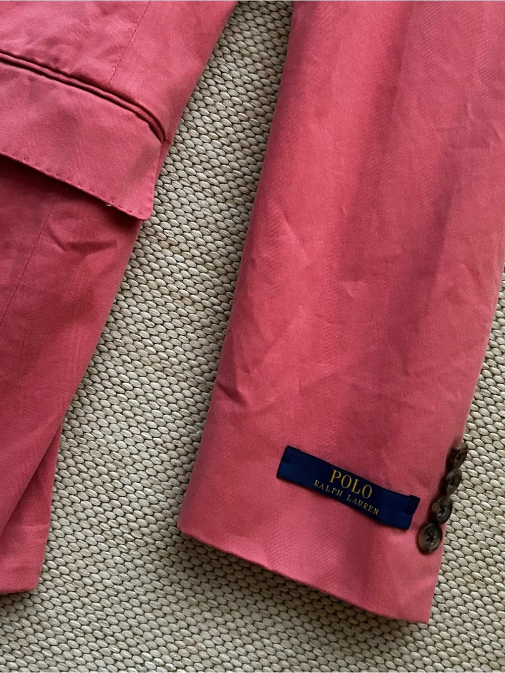 Polo by Ralph Lauren Men’s Unconstructed Soft Knit Blazer in Coral
